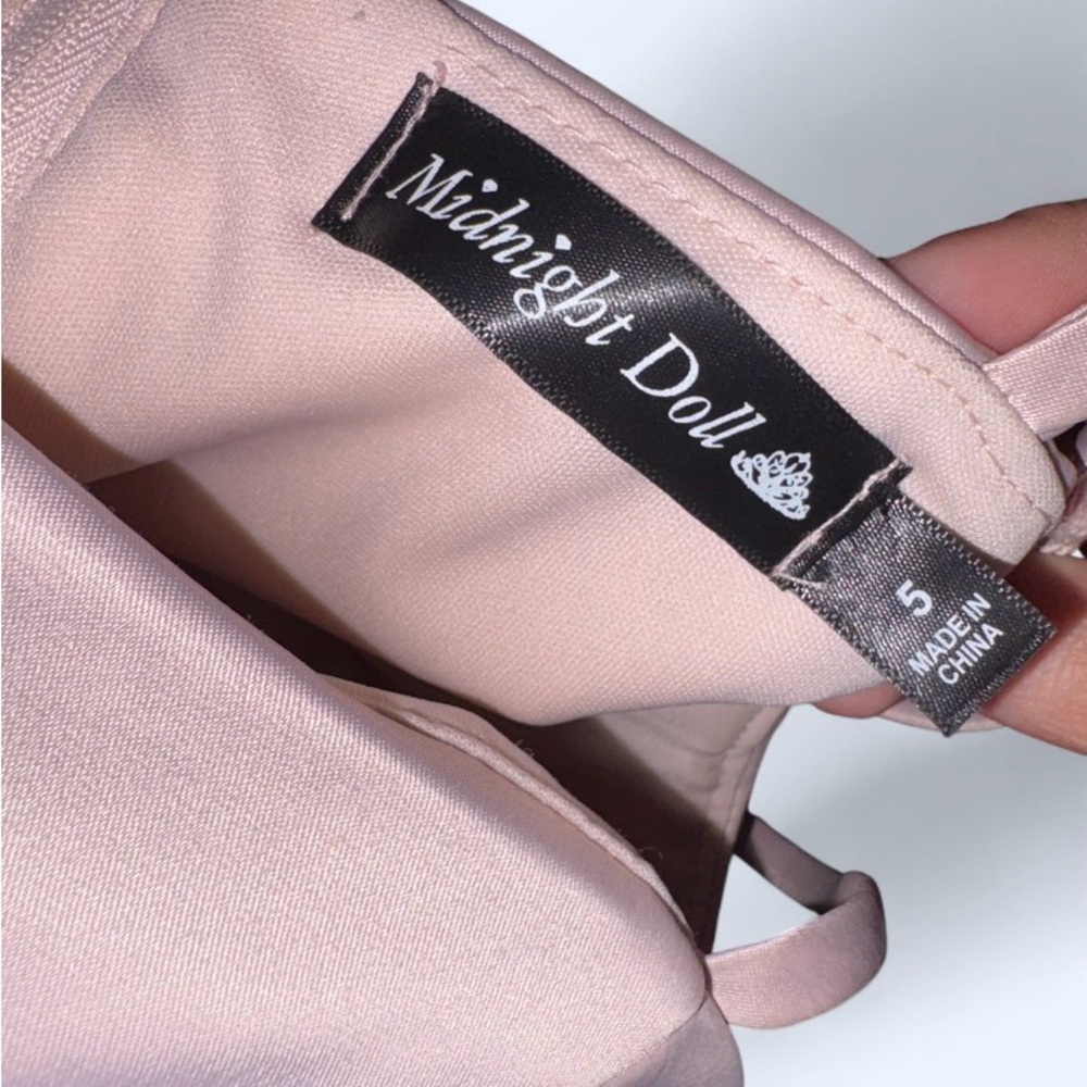 ✨ Midnight Doll Satin Mini Dress – Blush Pink, Size 5 - Picture 8 of 9